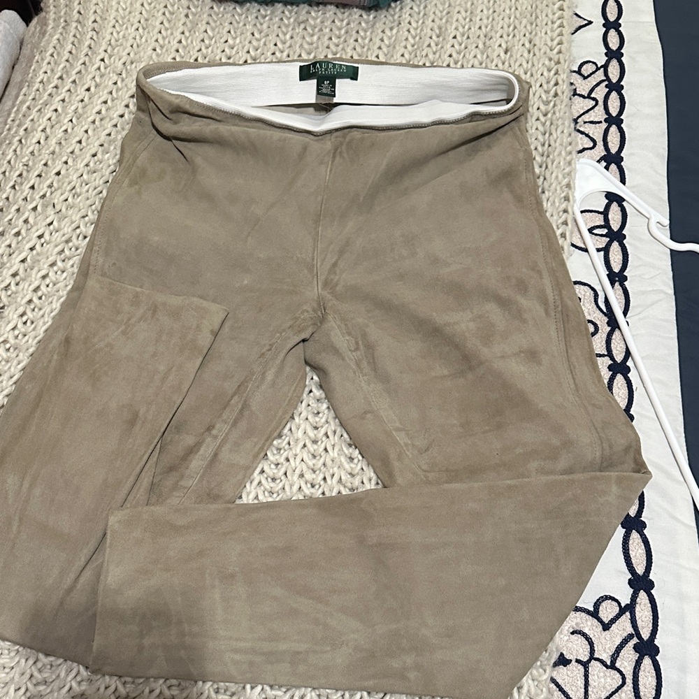 Ralph Lauren Beige Suede Pants